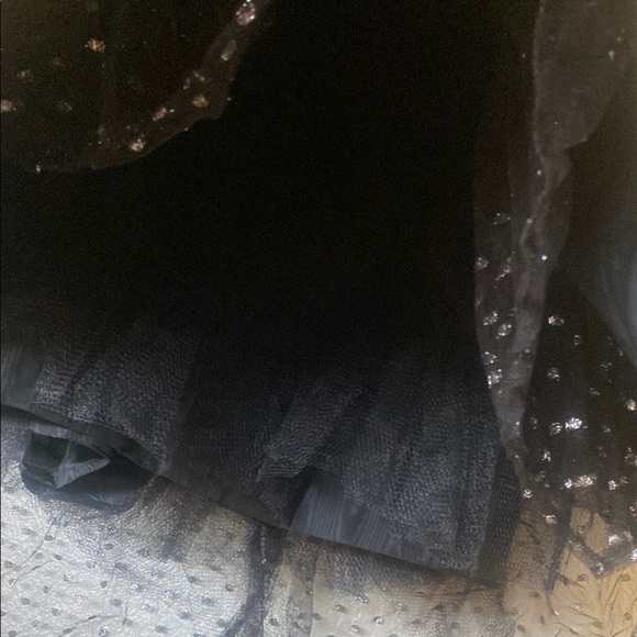 Vintage Black Sweetheart Strapless Tiered Dress Size M - Picture 4 of 9